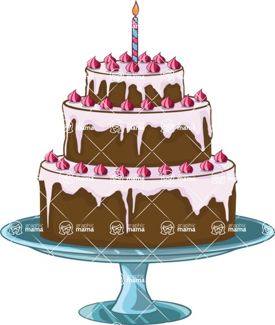 542x640 Cake On A Cake Stand Vector Illustration Graphicmama