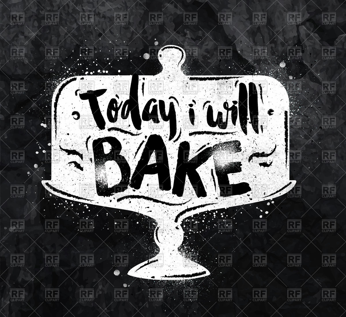 1200x1101 Cake Stand On Black Background, Today I Will Bake Lettering Vector