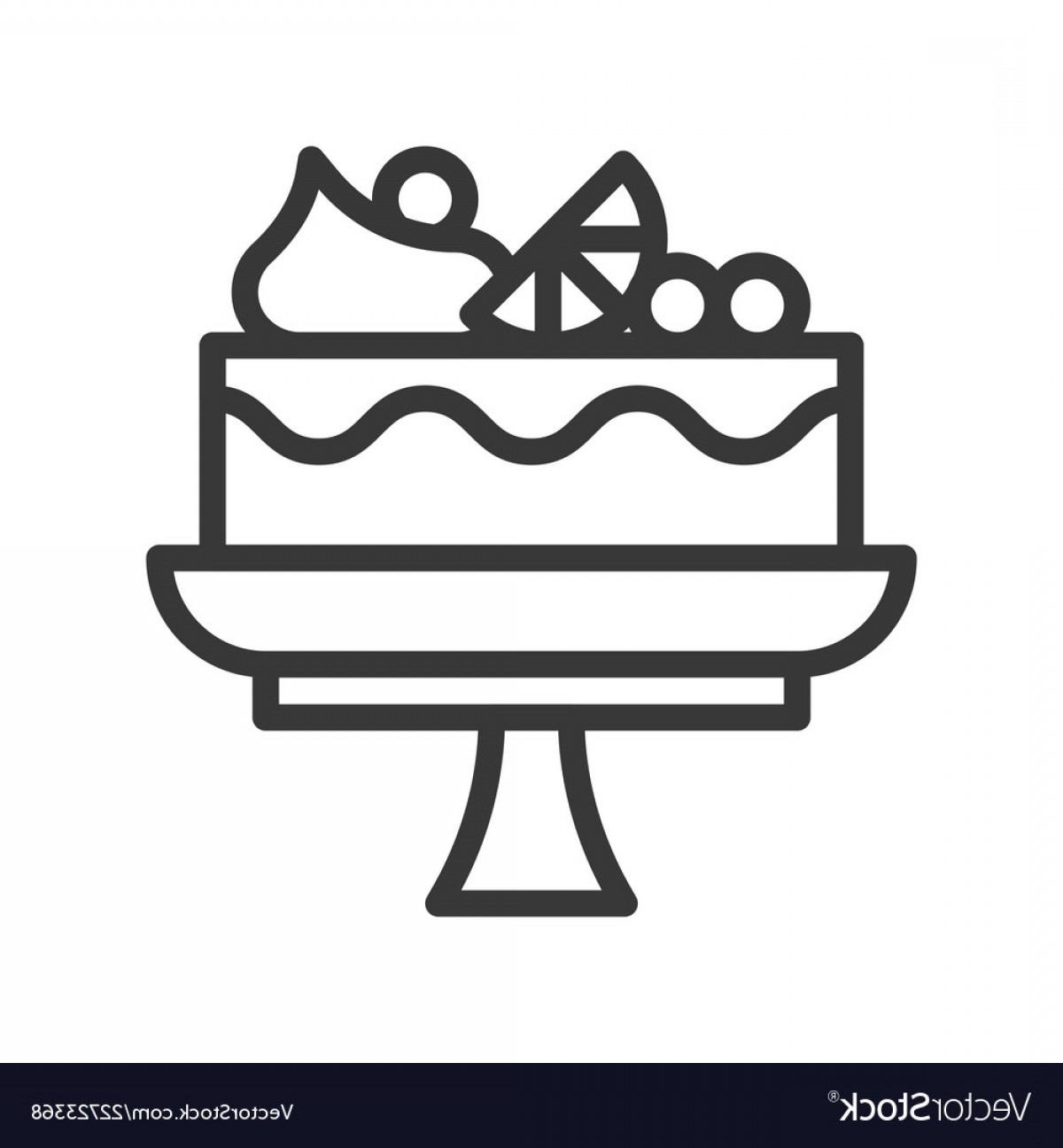 1200x1296 Fruit Cake On Stand Sweets And Dessert Outline Vector Soidergi