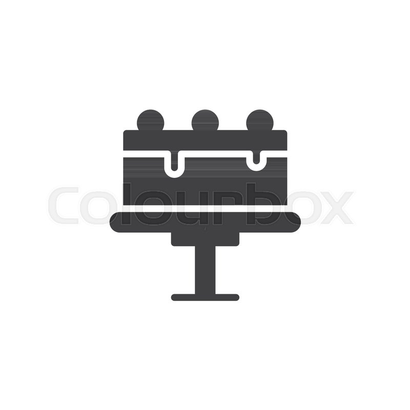800x800 Tart On Cake Stand Icon Vector, Filled Stock Vector Colourbox
