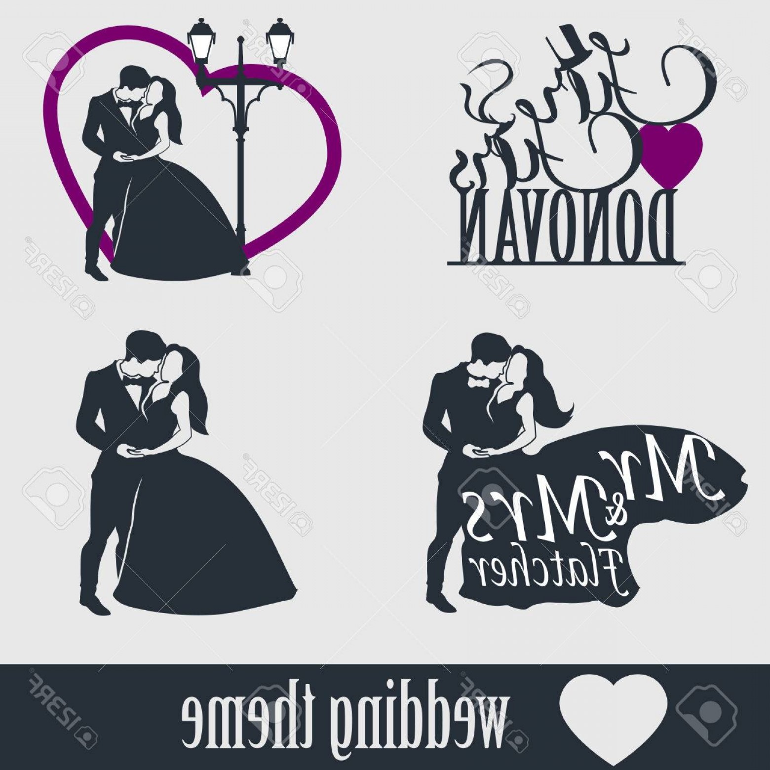 1560x1560 Photostock Vector Wedding Cake Topper Vector Set Wedding Couple
