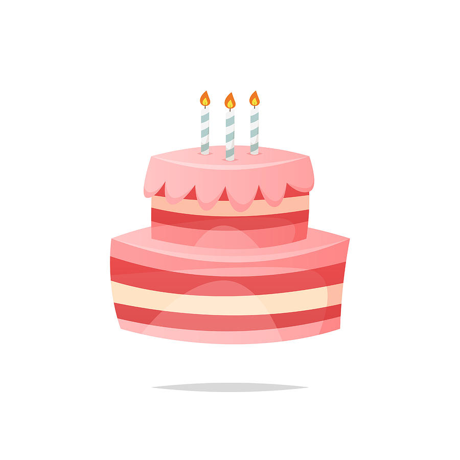 900x900 Cartoon Birthday Cake Vector Isolated