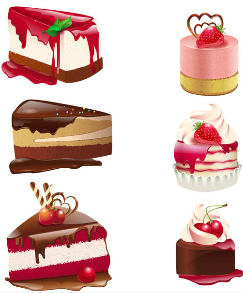 502x606 Realistic Cakes Vectors Free Download