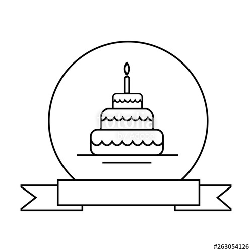 500x500 Birthday Cake Vector Icon On White Background, Card Stock Image