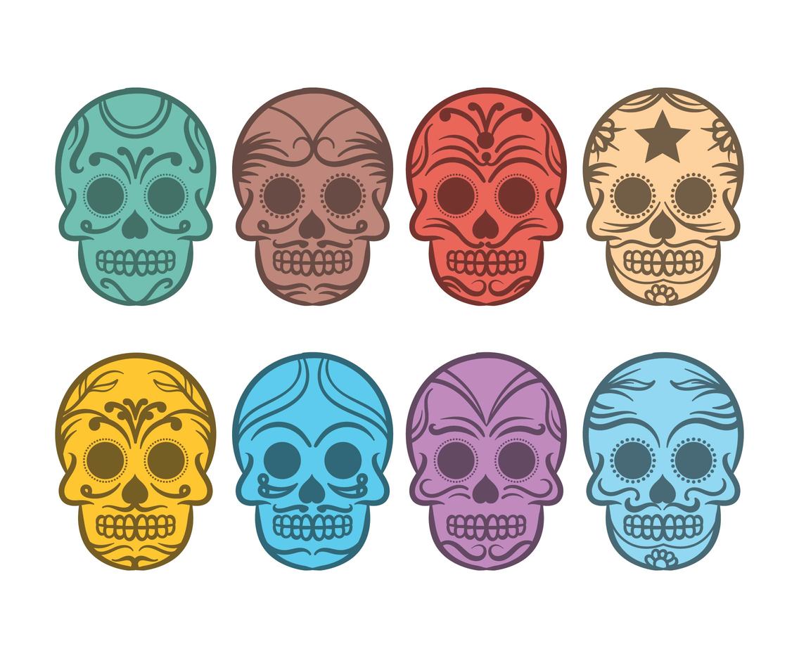 1136x936 Free Cartoon Skull Calavera Vector Set Vector Art Graphics