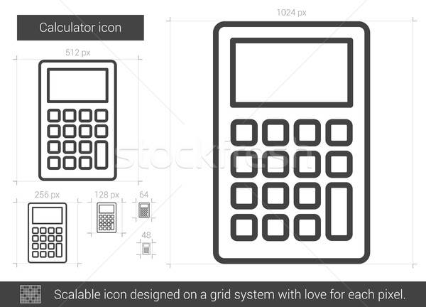 600x432 Calculator Line Icon Vector Illustration Andrei Krauchuk