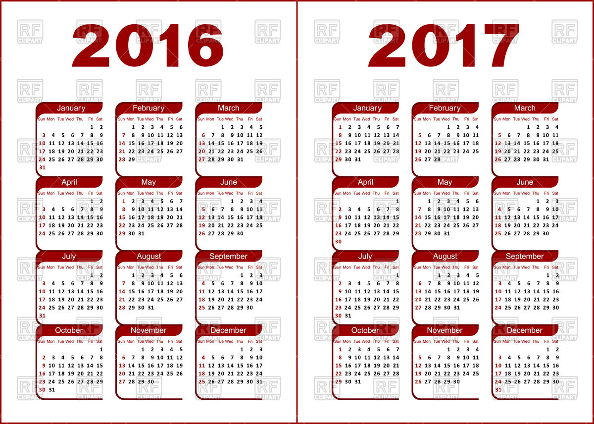 1200x856 Calendar Grid For Year Vector Image Of Calendars