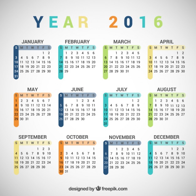 626x626 Colorful Calendar Vector Free Download
