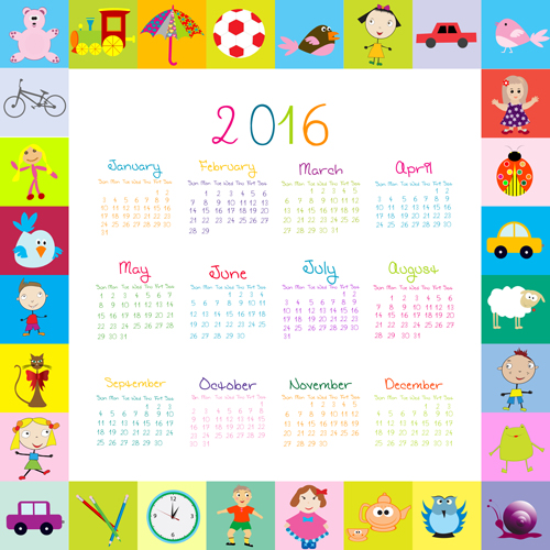 500x500 Vectors Free Download Cute Kids Calendars Vector