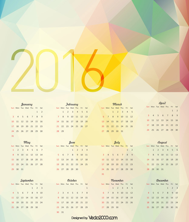 624x734 Calendar Template Vector