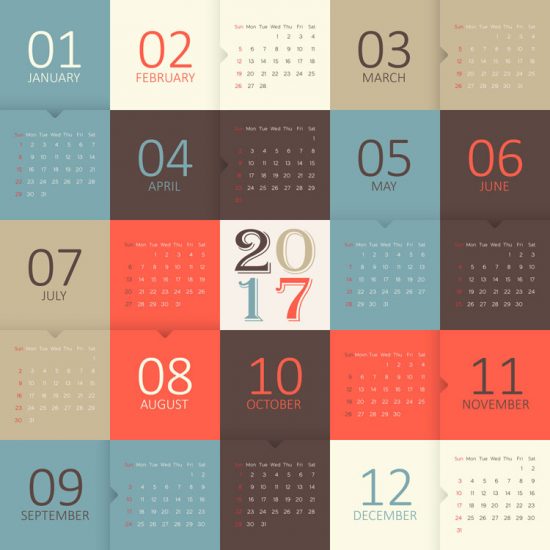 550x550 Calendar Vector Template Cdr Vector