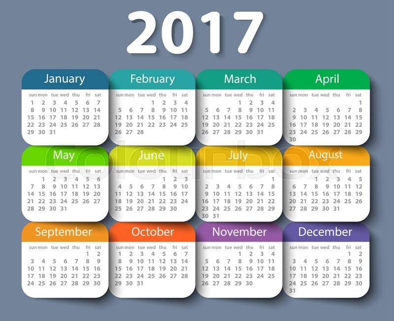 800x652 Calendar Year Vector Design Stock Vector Colourbox