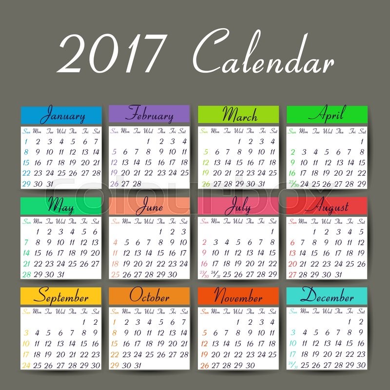 800x800 Calendar Vector Calendar Stock Vector Colourbox