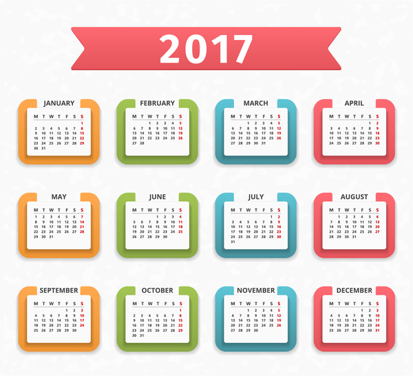 600x546 Colored Paper Calendar Vector Design Free Download