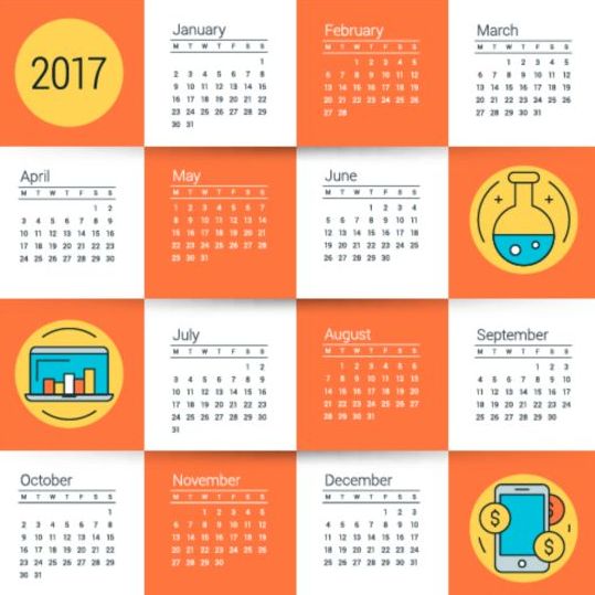 539x539 Grid Calendar Vector Material Free Download