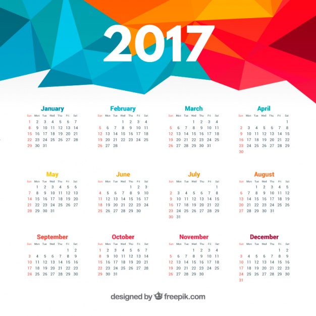 626x626 Polygonal Calendar Vector Free Download