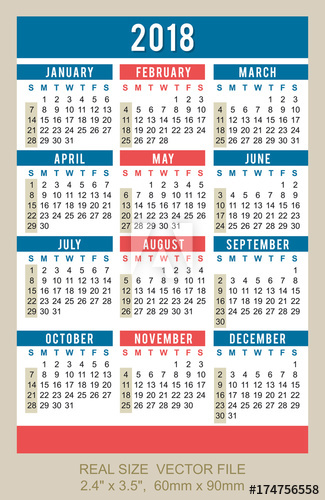 Calendar 2018 Vector at Vectorified.com | Collection of Calendar 2018 ...