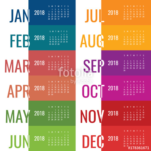 500x500 Year Calendar Vector Template Modern Calendar Vector