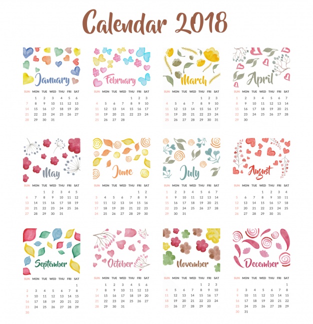 Calendar Watercolor Design Vector Free Download 626x647 Calendar Watercolor Design Vector Free Download