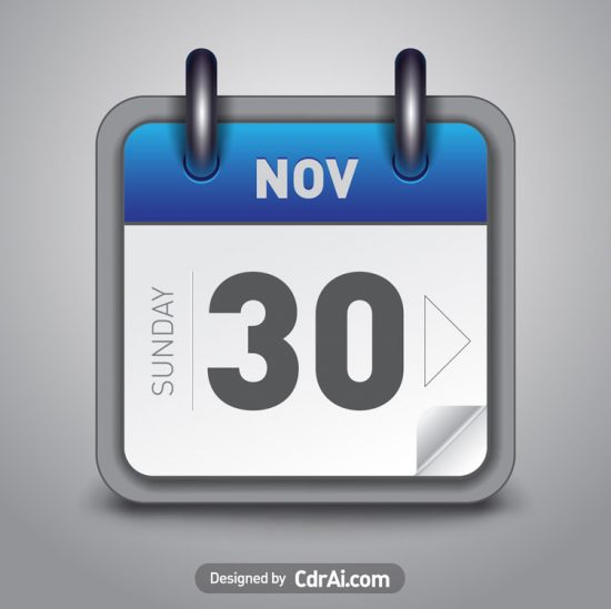 550x549 Calendar Icon Vector Blue Free Download