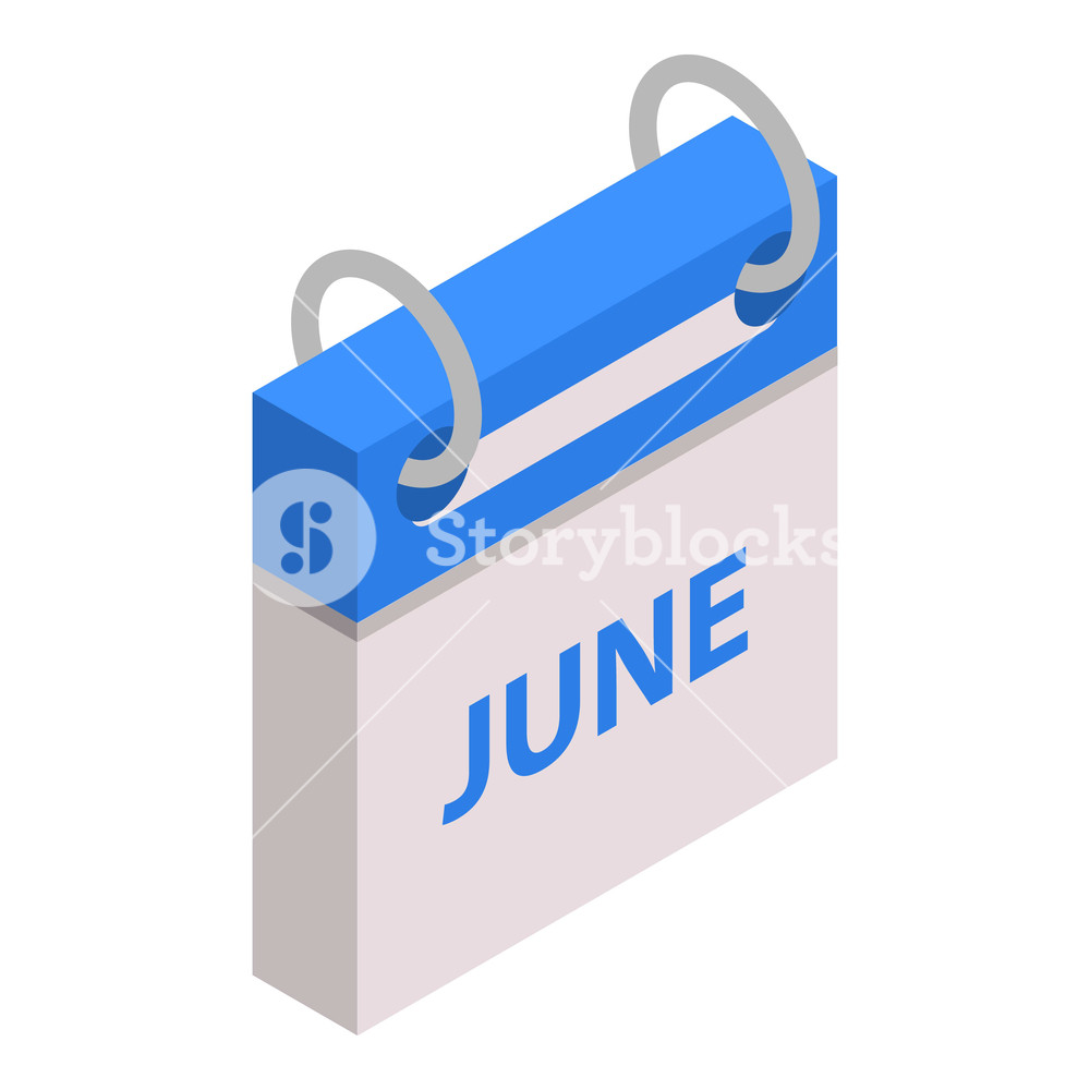 1000x1000 Calendar June Month Icon Isometric Of Calendar June Month Vector