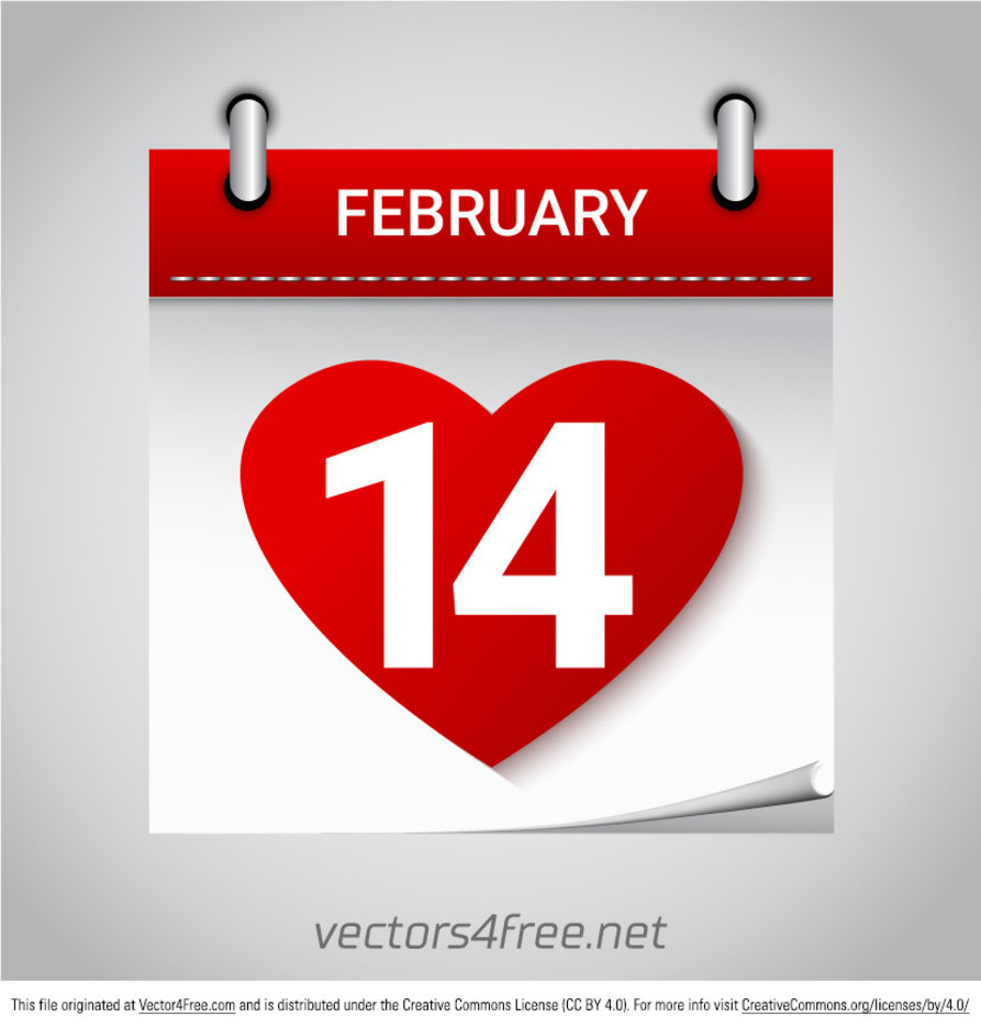 893x936 Free Valentines Day February Calendar Vector