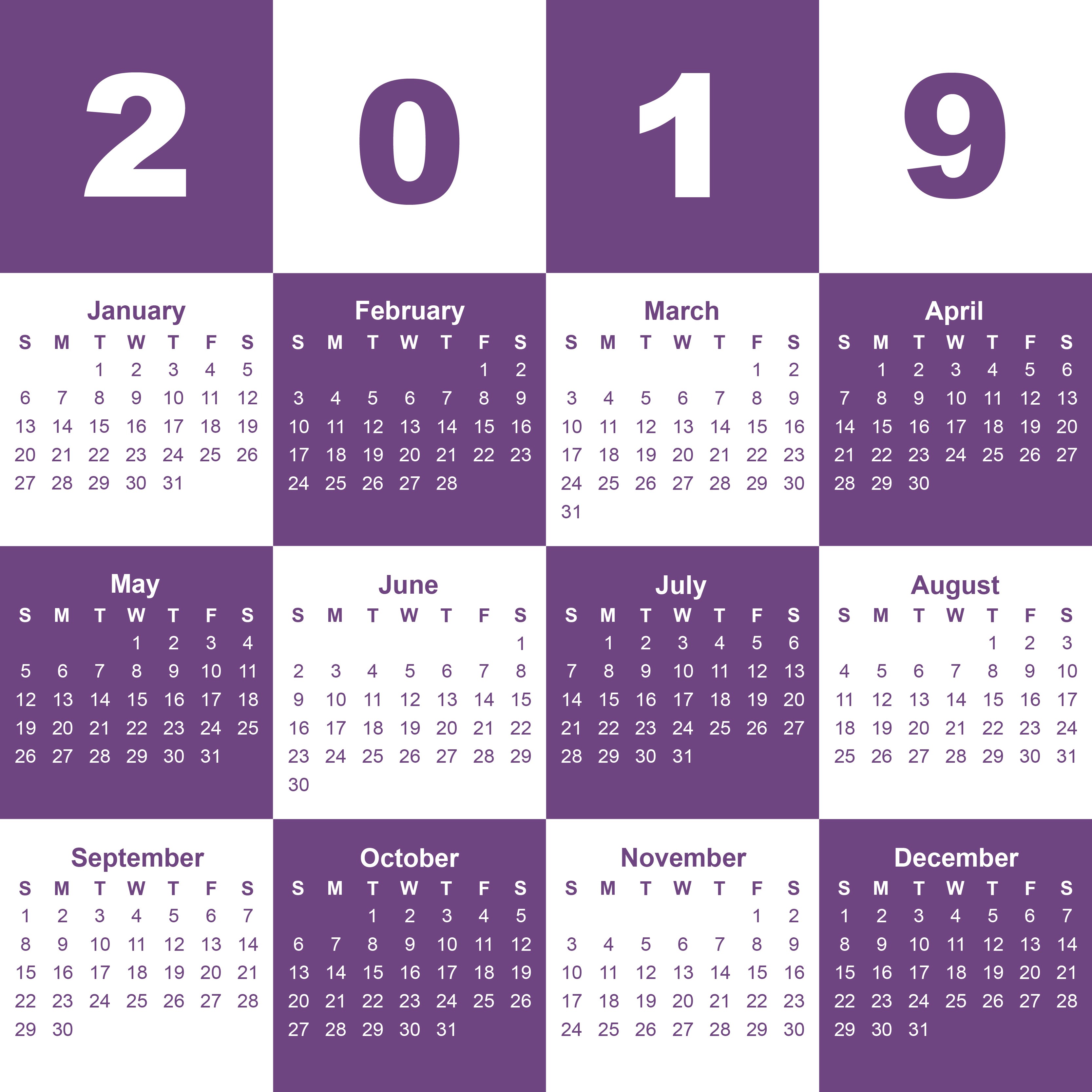 3333x3333 Calendar Template Vector