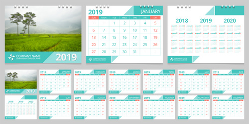 500x250 Desk Calendar Template Vector Design Free Download