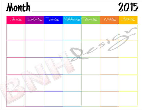 585x452 Blank Calendar Template Free Premium Templates