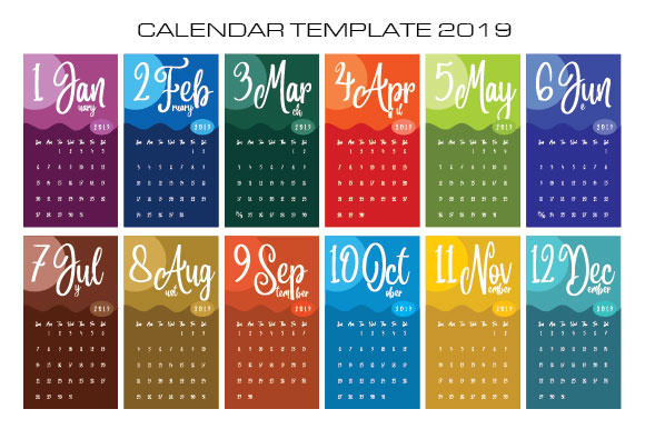 580x386 Calendar Template Vector Graphic