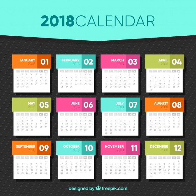 626x626 Calendar Template In Flat Design Vector Free Download