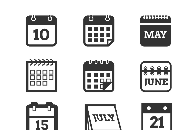800x533 Calendar Vector Icons Set