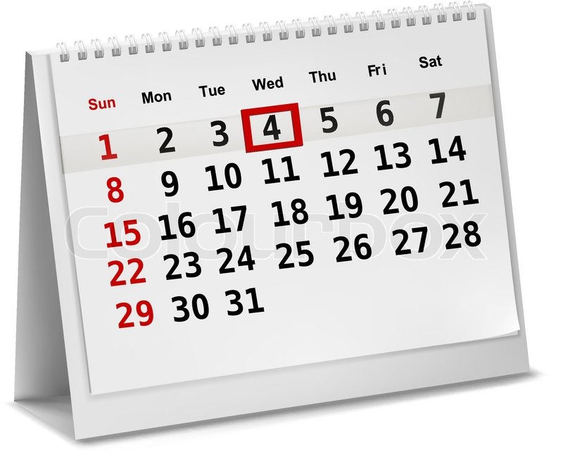 800x658 Desktop Calendar Vector Stock Vector Colourbox