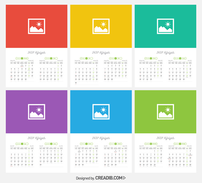 680x618 Islamic Calendar Vector