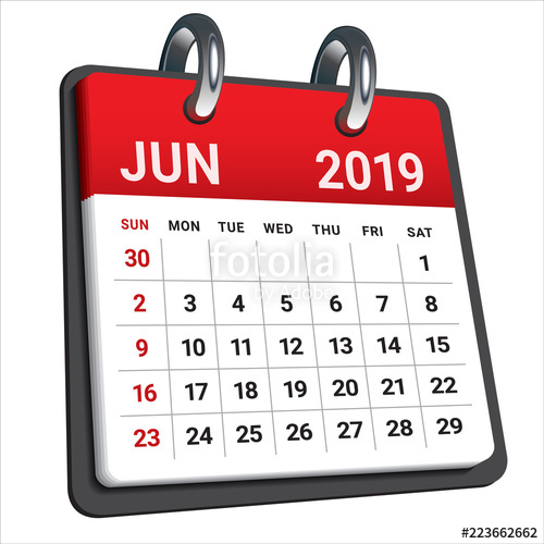 500x500 June Monthly Calendar Vector Illustration Stock Image