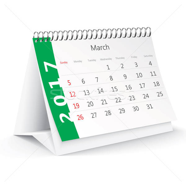 600x600 March Desk Calendar