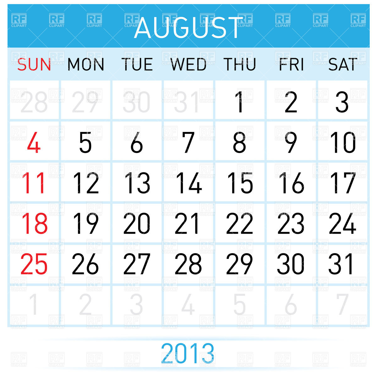 1200x1200 August Month Calendar Vector Image Of Calendars, Layouts