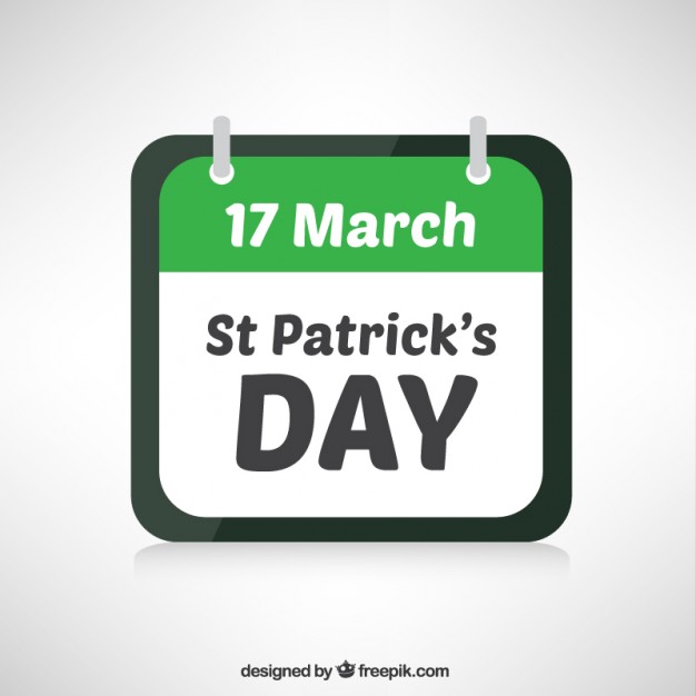 626x626 St Patricks Day Calendar Vector Free Download