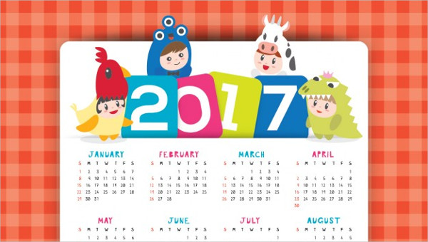 600x340 Calendar Template