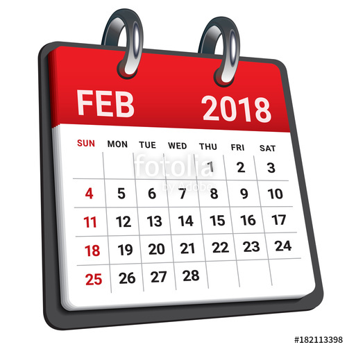 500x500 February Calendar Vector Illustration Stock Image