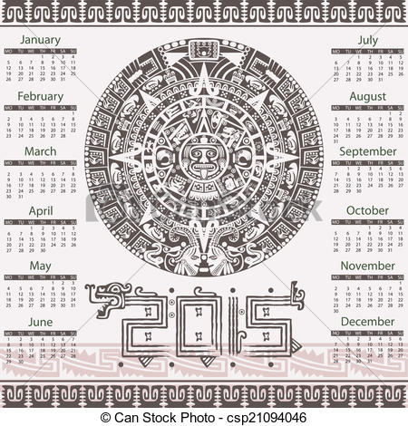 Calendario Azteca Vector