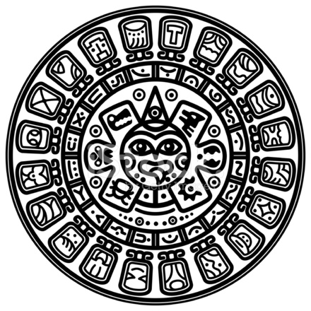 440x440 Calendario Maya Stock Vector