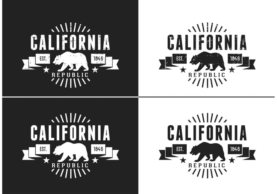 1180x826 Free California Bear Vector Retro Logo