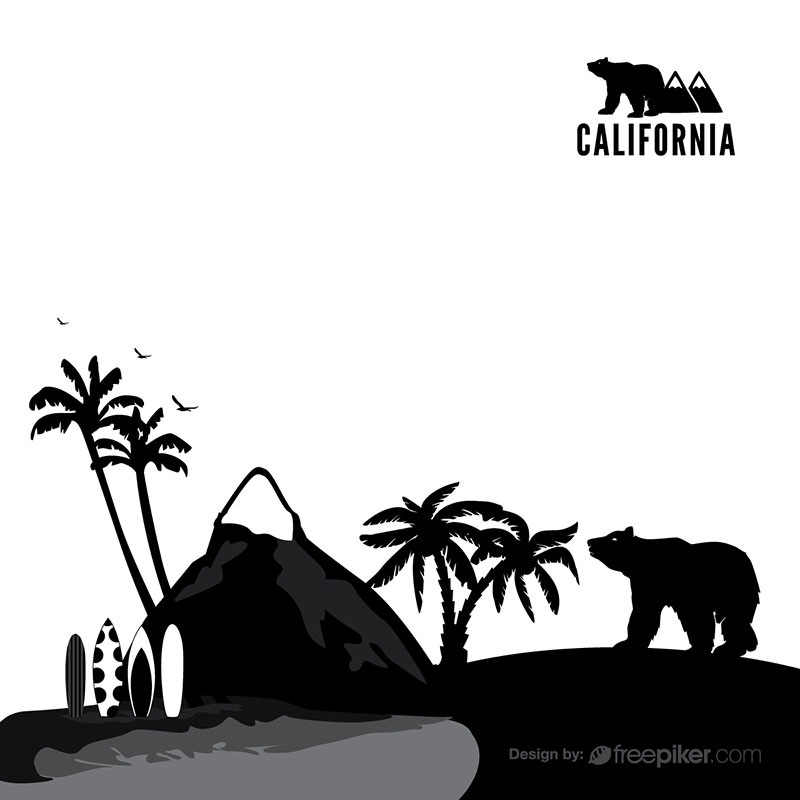800x800 Freepiker California Nature Mountain With Bear Vector