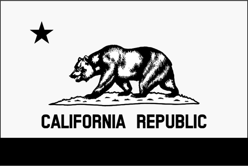 500x335 Monochrome Flag Of California Republic Vector Image Public