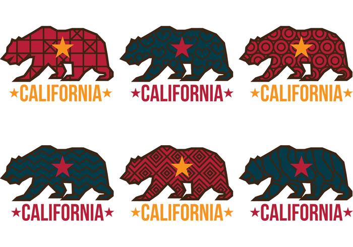700x490 Patterned California Bear Vectors