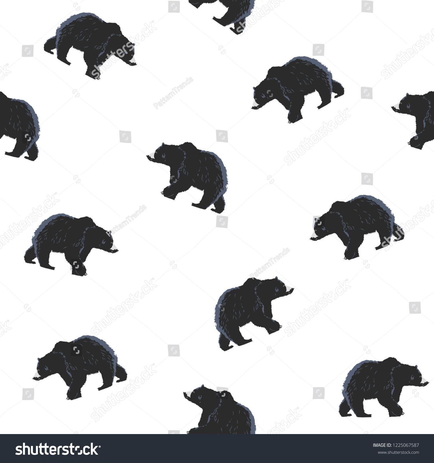 1500x1600 Seamless Pattern California Bear Fashion Trend And Textile Design