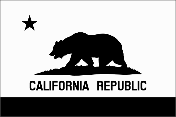 600x401 Black And White California Flag Clip Art