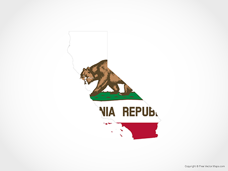 460x345 Vector Map Of California