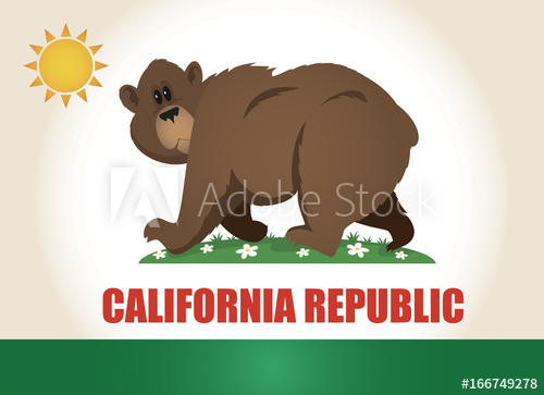 500x363 Cartoon California Flag